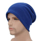 felt beanie on stand in blue