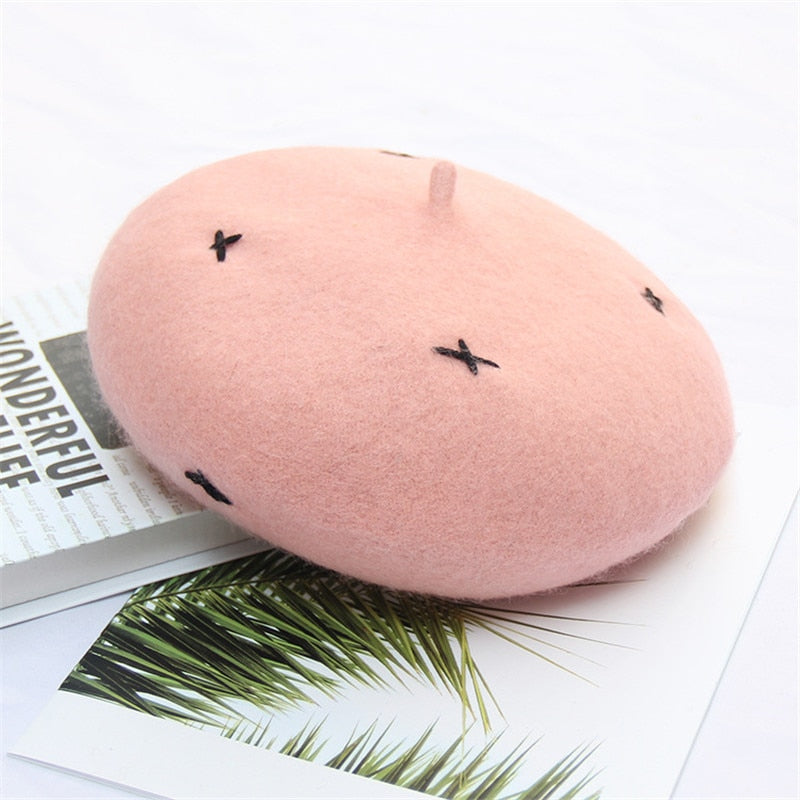 french beret hat in pink