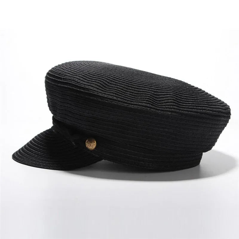 sailor cap in black back view 