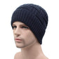 rib knit hat on stand in navy