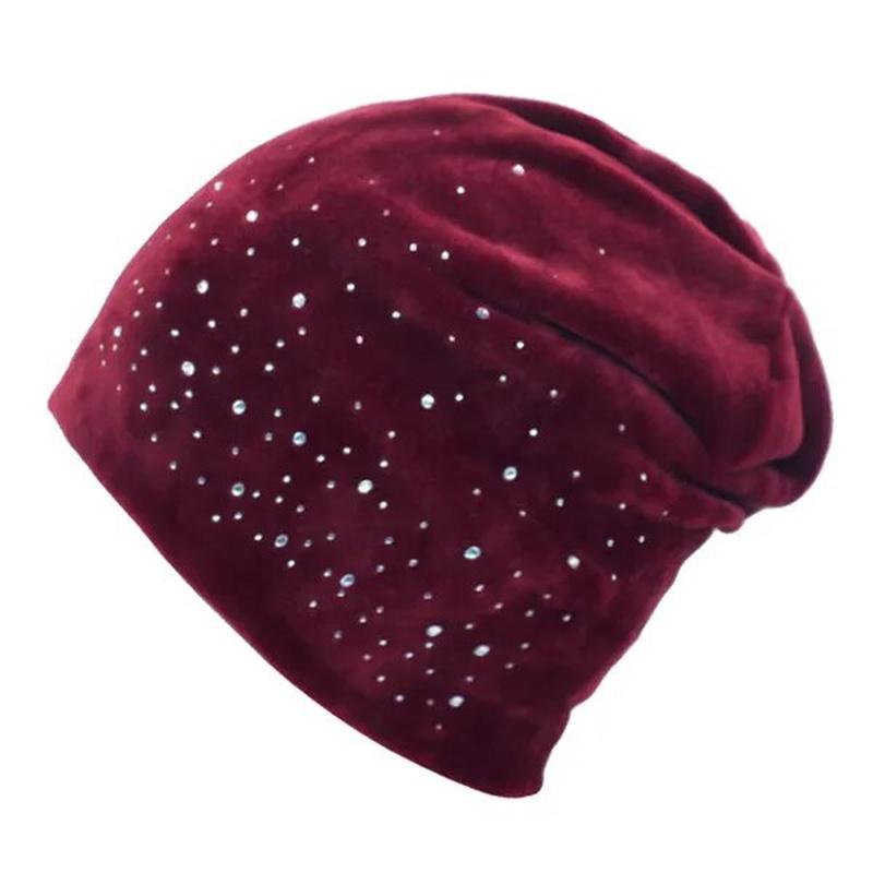 Rhinestone Beanie in red