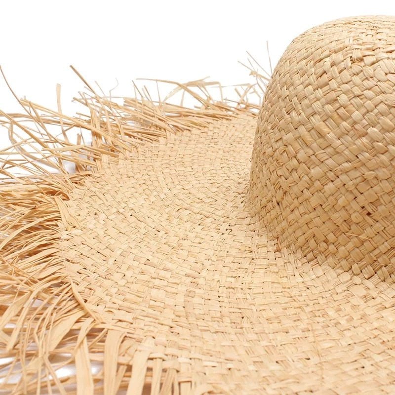 gardening hat close up showing the brim and frayed edges