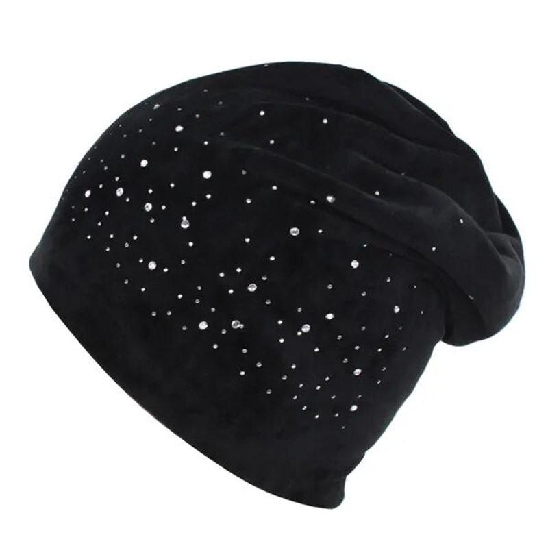 Rhinestone Beanie in black 