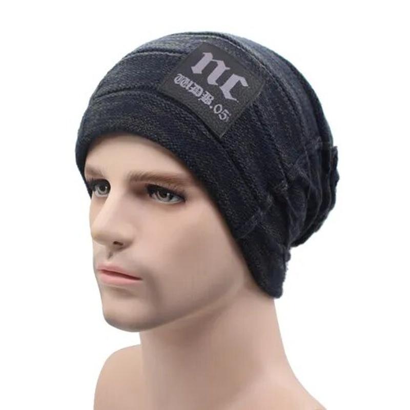 men slouchy beanie dark grey