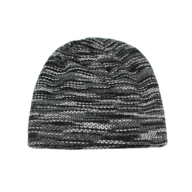 knitted slouchy beanies in silver flat on white background 