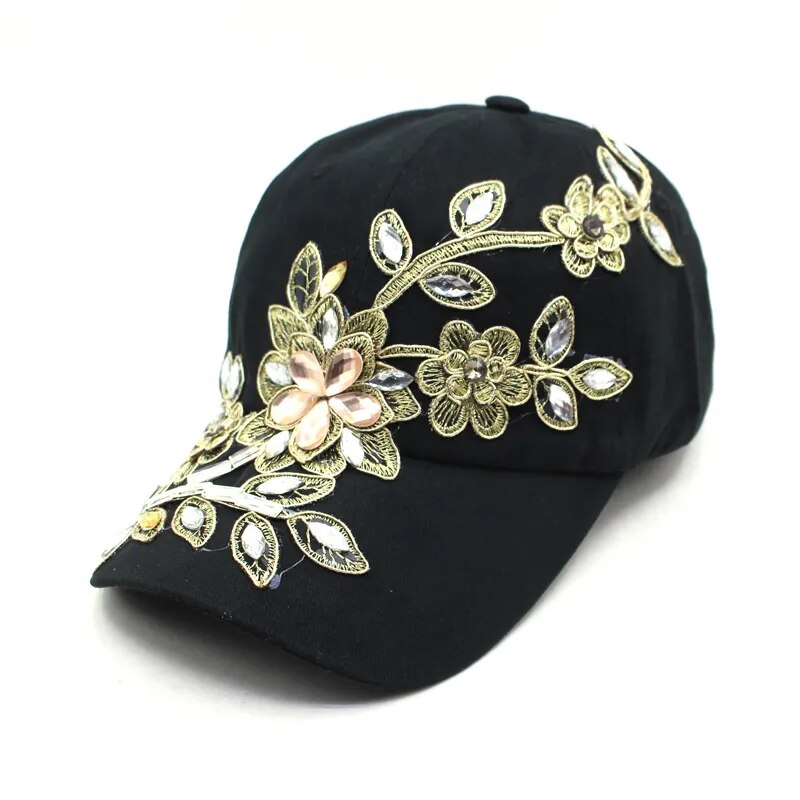 Floral Baseball Cap showing wide angle of hat
