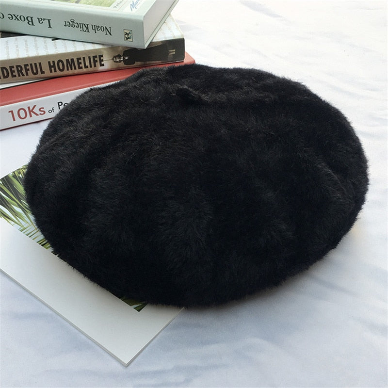 french beret on table in black 