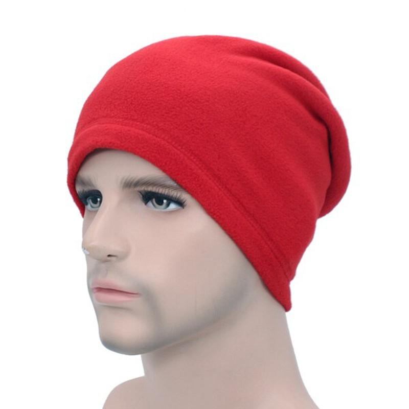 felt beanie on stand in red
