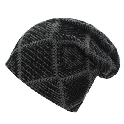 Argyle Beanie in black