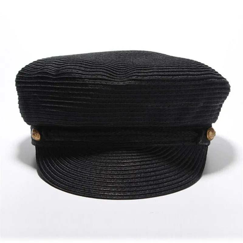 sailor cap in black front view 