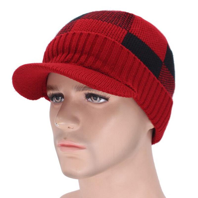 visor beanie on stand in red 