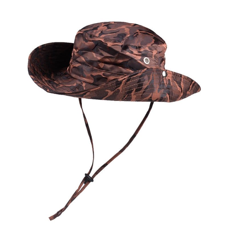 camo bucket hat in red