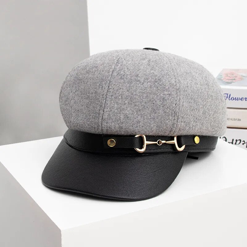 beret hat women in grey