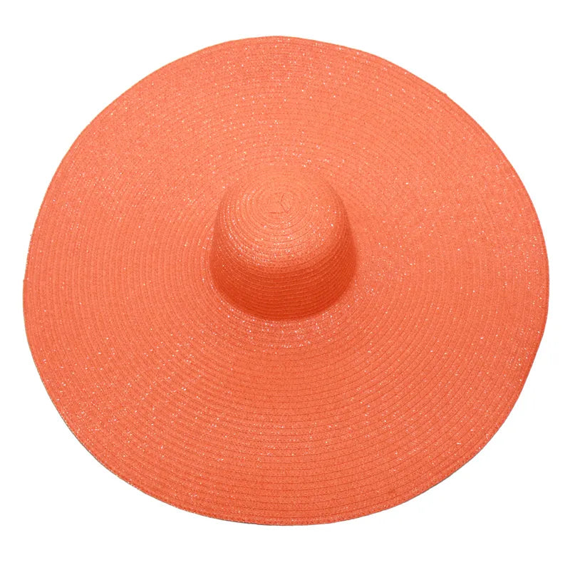 Large sun hat laying flat in orange