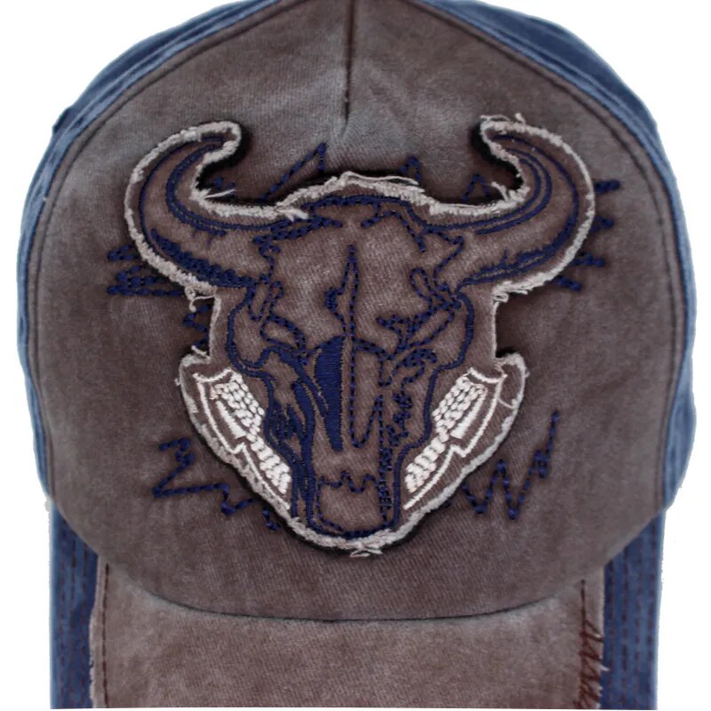 bull trucker hat front view of bull image 