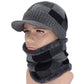 visor beanie in gray with optional scarf 