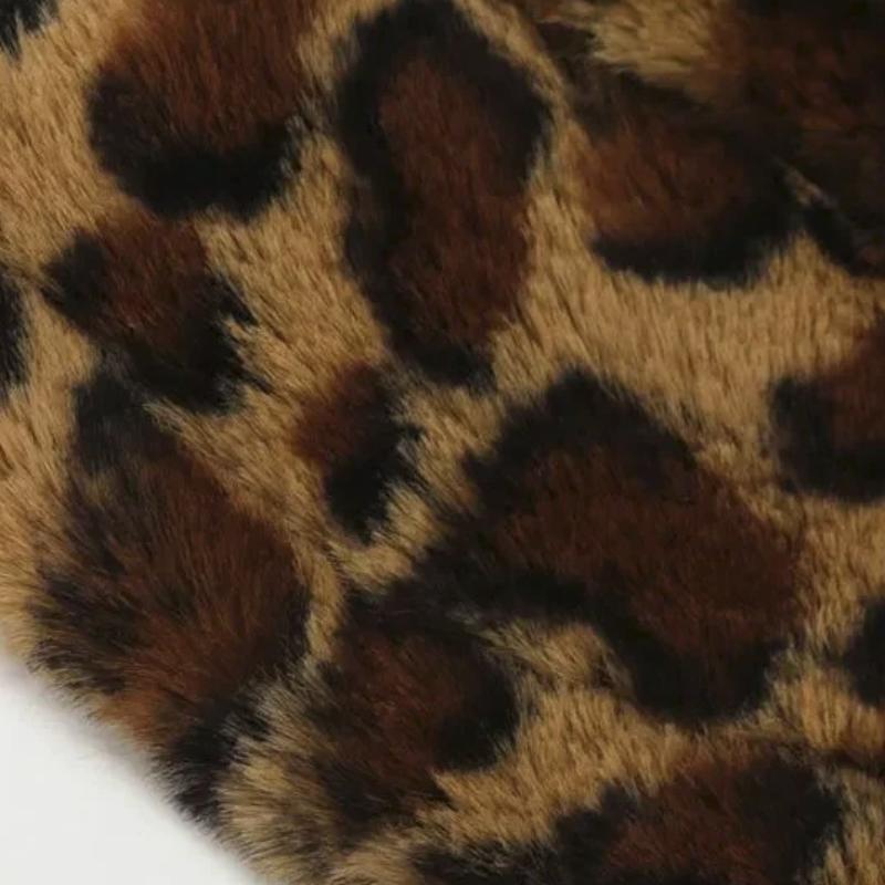 Leopard Print Fur Bucket Hat