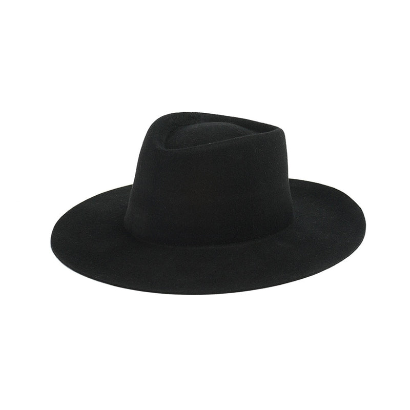 wool fedora hat in black 