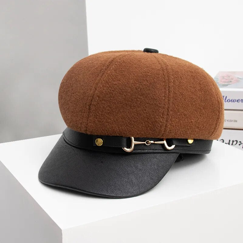 beret hat women in brown