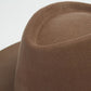 wool fedora hat closeup of top of hat 