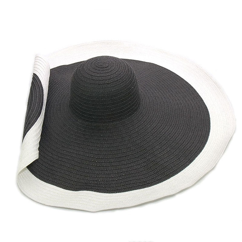 floppy sun hat in classic black and white