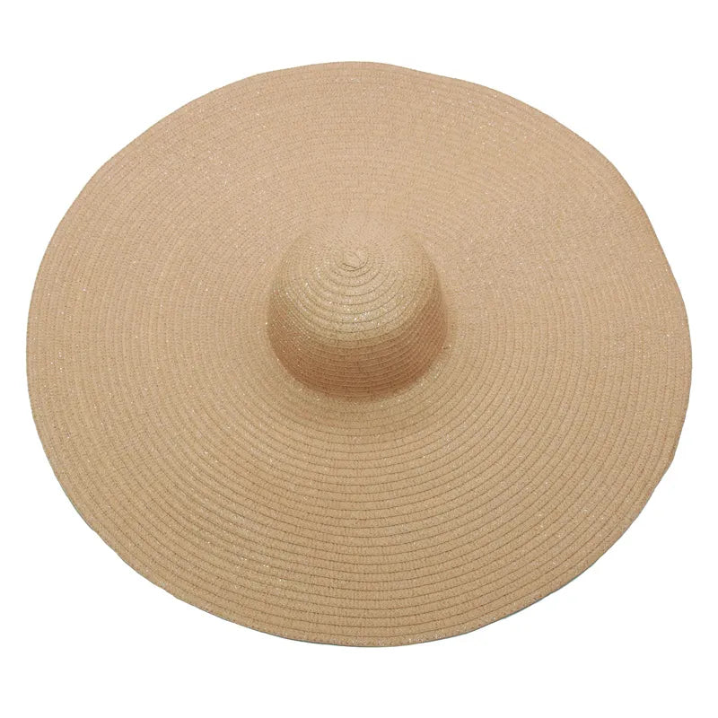 Large sun hat laying flat in brown