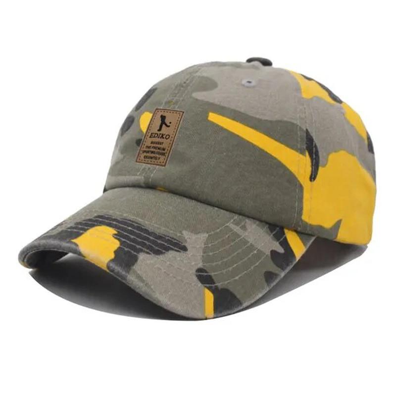 camouflage baseball cap yellow front view