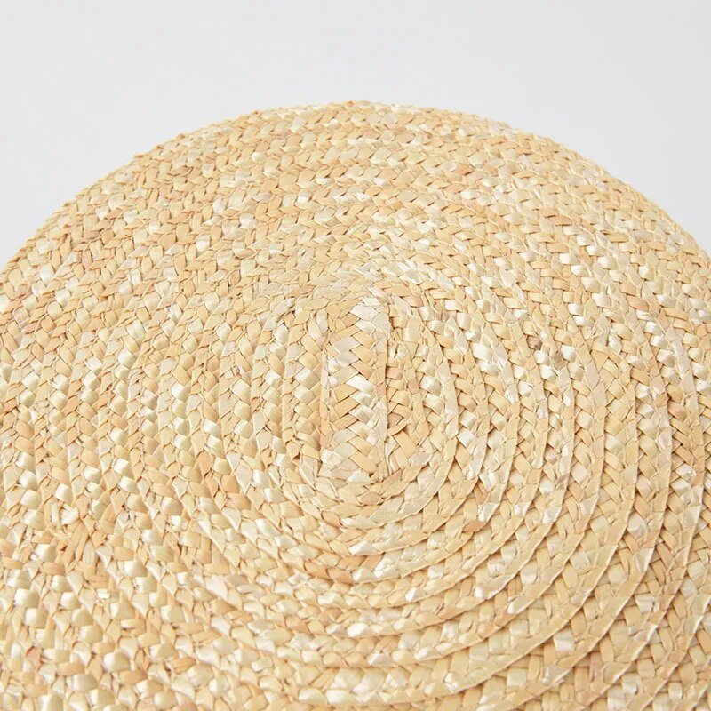 straw bucket hat showing straw pattern on top of hat