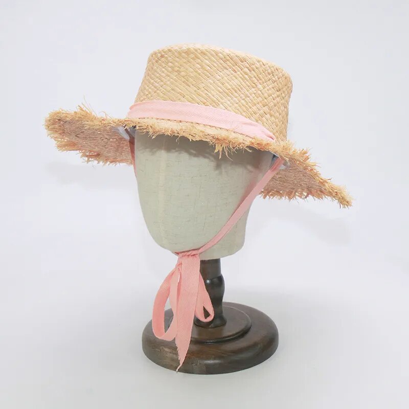 Mom and Daughter Matching Hats in light pink on a stand