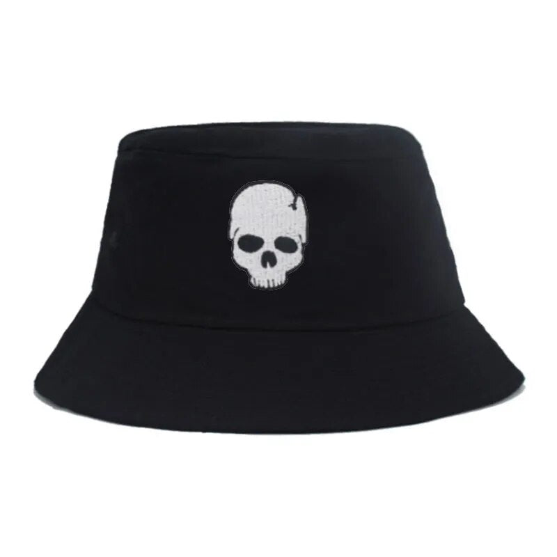 Skull Bucket Hat in black