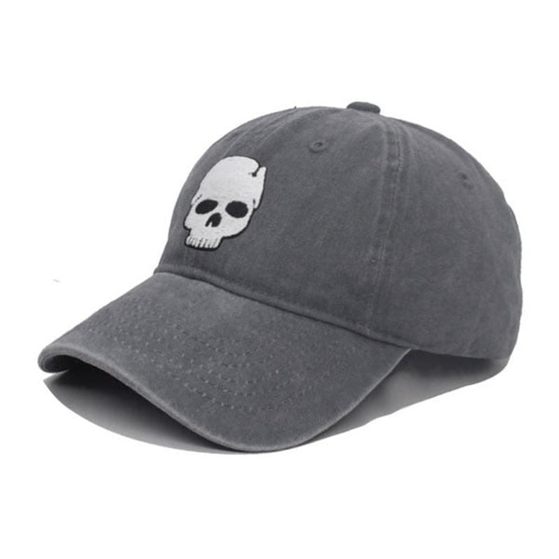 skull baseball cap in gray