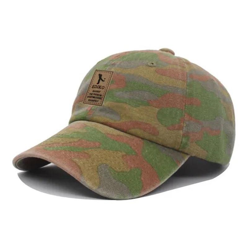 camouflage baseball cap orange front view