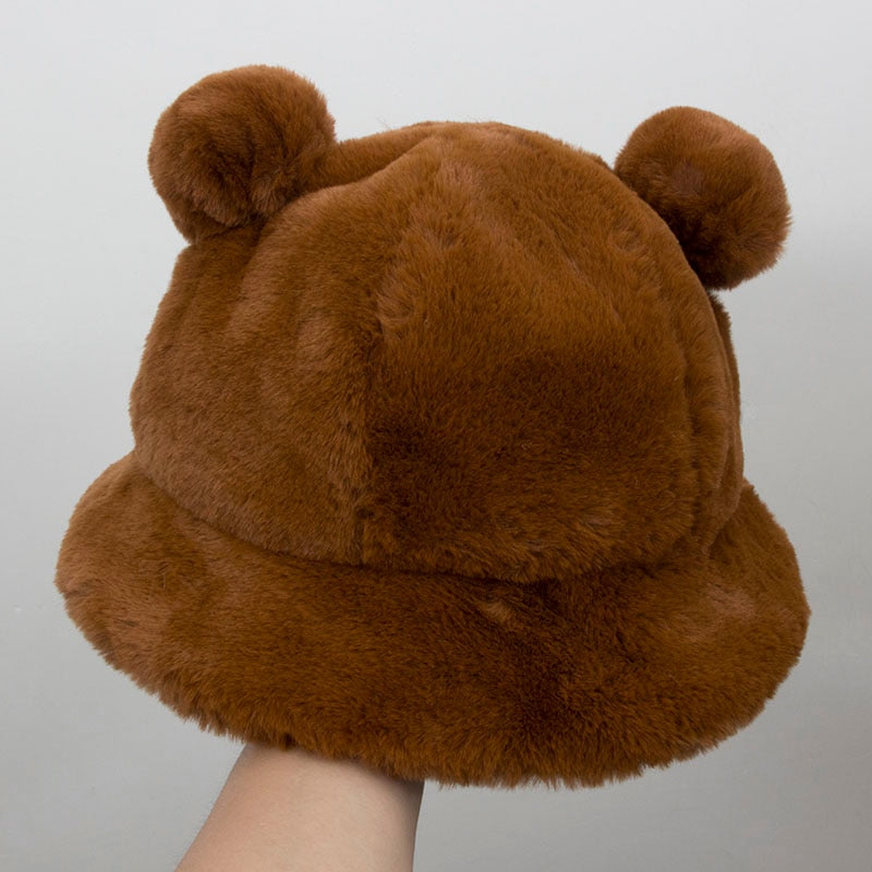 bear hat in dark brown