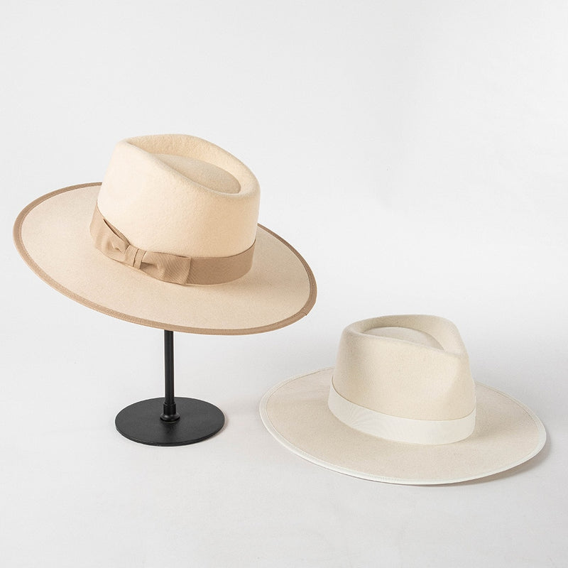 fedora cowboy hat on white background showing both color options