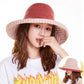 brimmed sun hat in red on model 