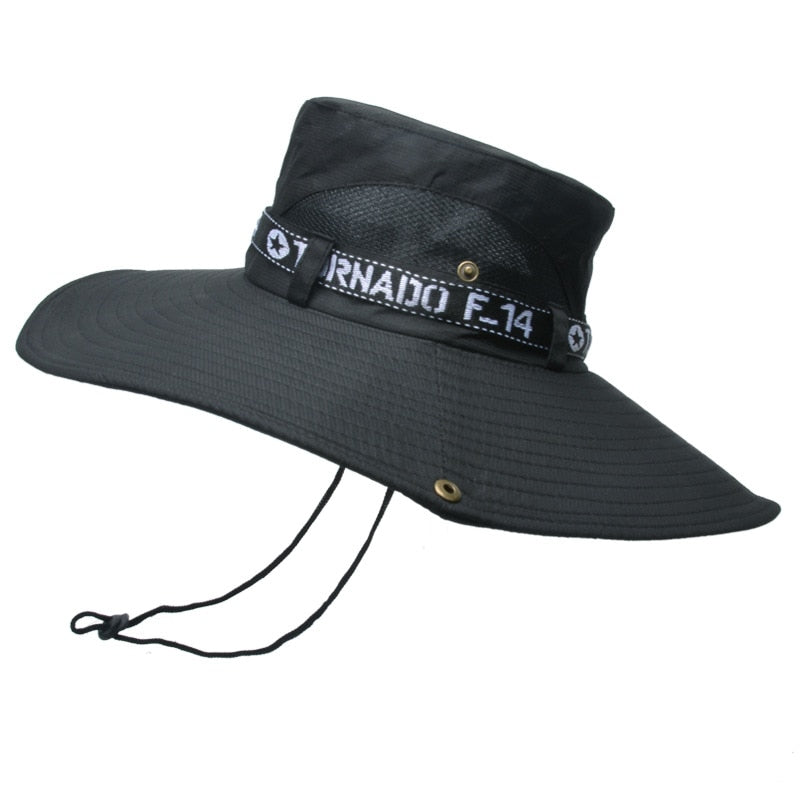 Wide Brim F 14 Solid Outdoor Sun Protection Bucket Hat