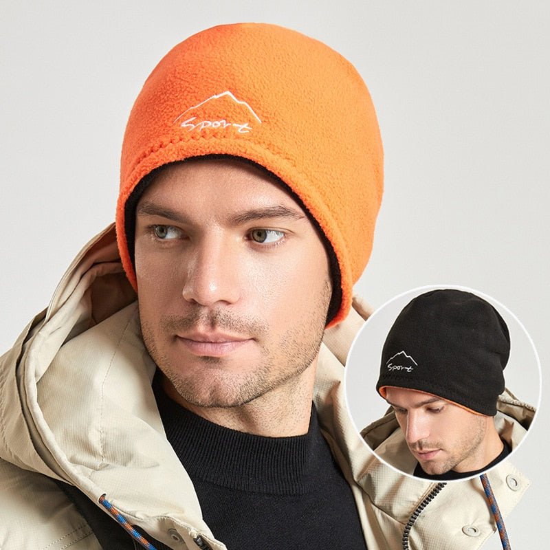 fleece beanie in orange 