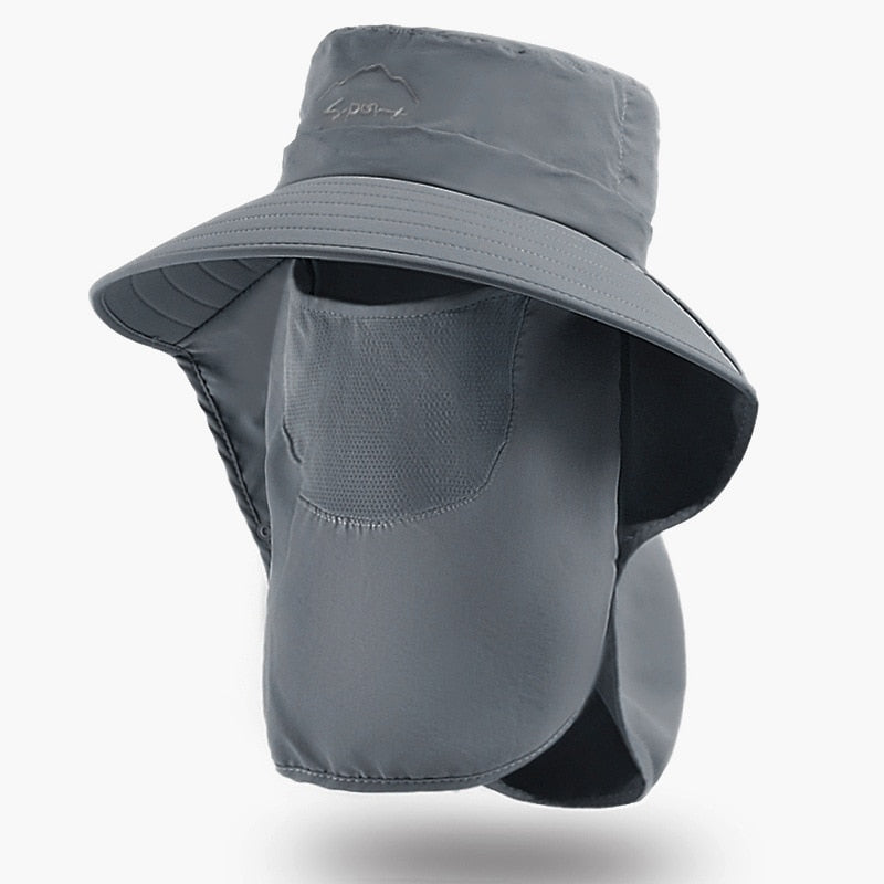 desert hat on stand in gray