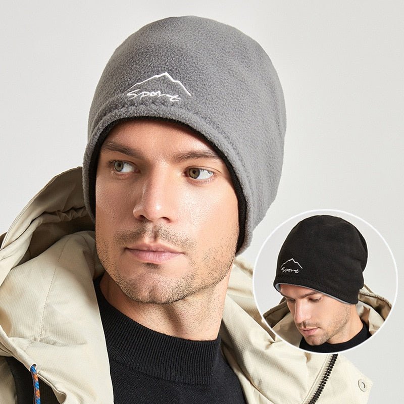 fleece beanie in gray