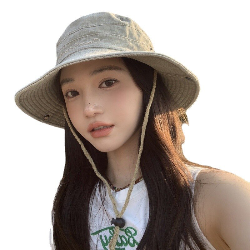 packable sun hat on model showing another view from the front 