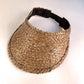 raffia visor in dark brown color