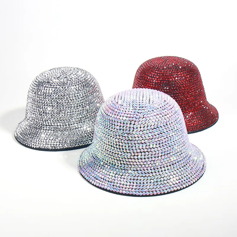 Sequins Bucket Hat showing all color hat options closeup