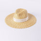 straw hat with ribbon in white