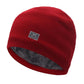 lined beanie in red