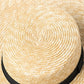 straw beach hat showing close up of the straw hat 