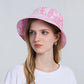 Tie Dye Bucket Hat on model in pink