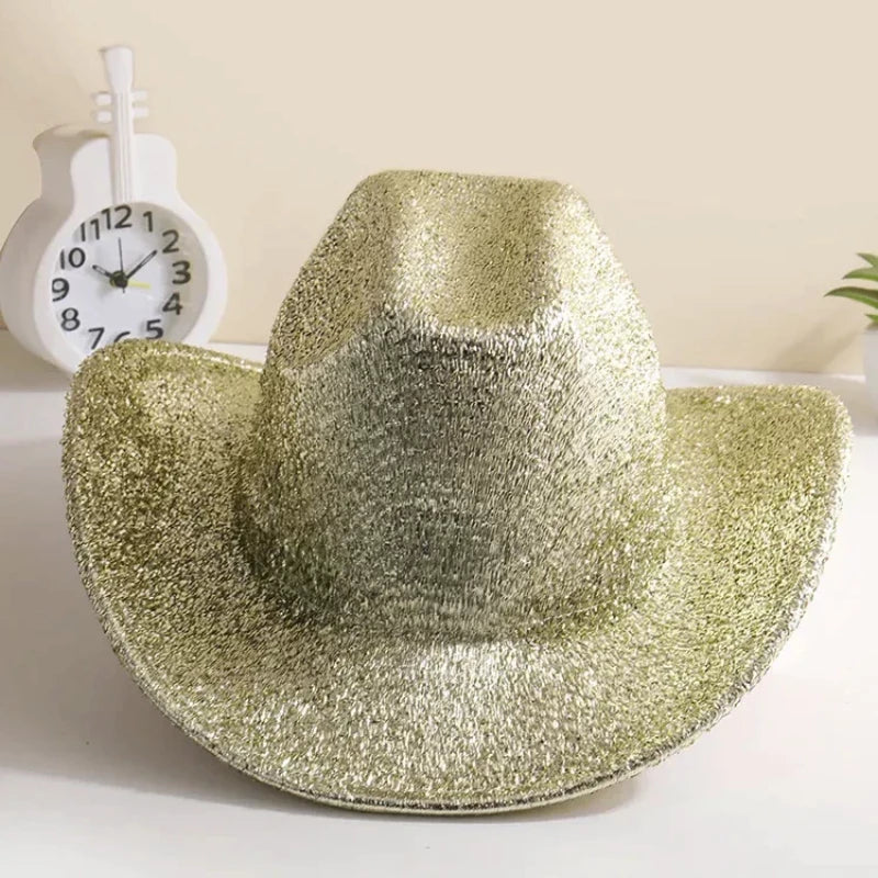 sparkly cowgirl hat in gold