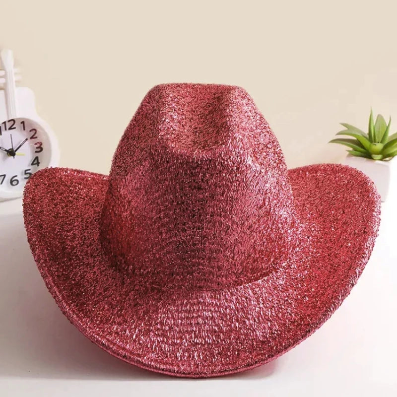 sparkly cowgirl hat in bold red