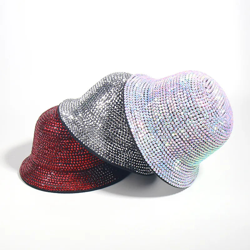 Sequins Bucket Hat showing three hats stacked on each other 