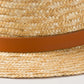 sun hat with ribbon showing closeup of tan ribbon